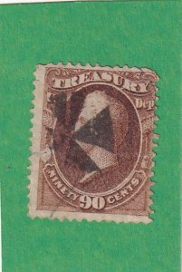 O82 USED, CUT @ LEFT, FANCY CANCEL