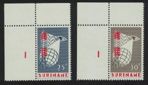 Suriname Television Service 2v Corners 1966 MNH SG#596-597