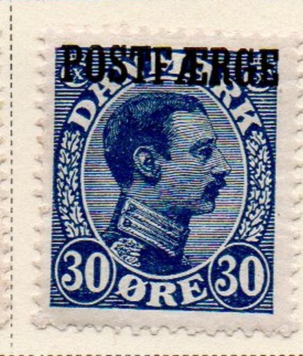 Denmark Sc Q6 1926 30 ore Christian X Post Faerge overprint stamp mint