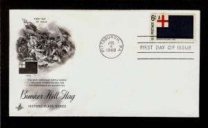 FIRST DAY COVER #1351 Bunker Hill Flag 6c ARTCRAFT U/A FDC 1968