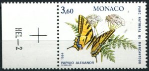 Monaco Sc#1430 MNH, 3.60f multi, Butterflies and plants from the Mercantour N...