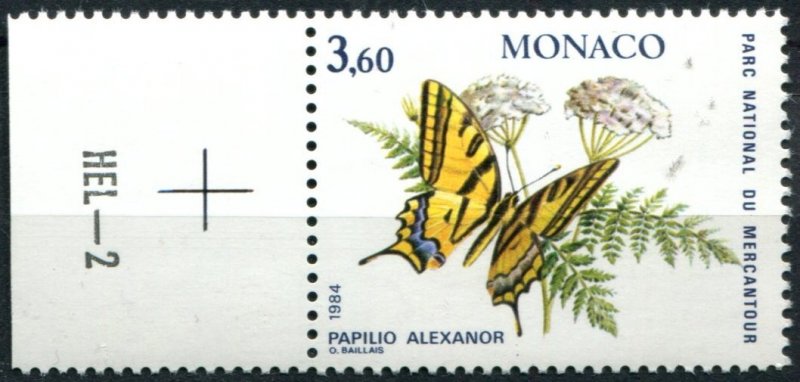 Monaco Sc#1430 MNH, 3.60f multi, Butterflies and plants from the Mercantour N...