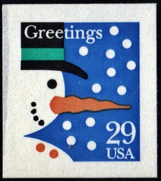 SC#2803 29¢ Snowman Booklet Single (1993) SA