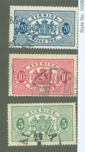 Sweden #O15/O17/O20 Used Multiple