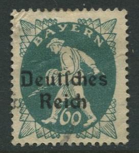 Bavaria -Scott 263 - Deutsches Reich Overprint -1920 - Used - 60pf Stamp