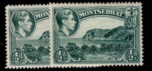 MONTSERRAT GVI SG101 + 101a, ½d PERF VARIETIES, M MINT.