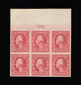 GENUINE SCOTT #409 MINT OG NH PLATE #7736 BLOCK OF 6 STAMPS IMPERF SL-WMK 15521