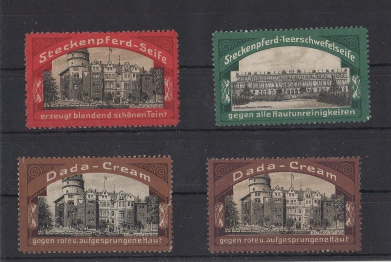German Steckenpferd Soap & Dada Cream Stamps Detmold & Herren Chimsee Palaces
