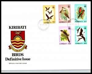 Kiribati 384-399 Birds Set of Three U/A FDC