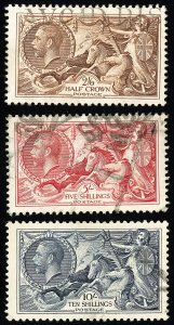 Great Britain Stamps # 222-4 Used VF George V Scott Value $150.00