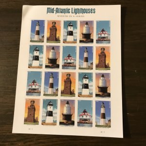 US SCOTT 5621-25 Sheet 55¢ Mid Atlantic Lihgthouses (1) - MNH- Superb