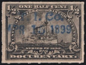 R162 1/2¢ Battleship Documentary Stamp (1898) Date Stamp