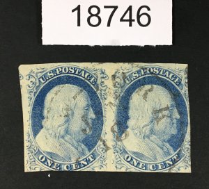 MOMEN: US STAMPS # 9 PAIR POS.75-76L1L USED LOT #18746