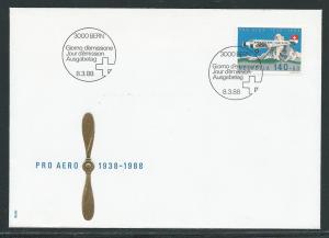 Switzerland B541 1988 Pro Aero UA FDC