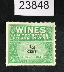 US STAMPS # RE109 REVENUE WINES UNUSED NO GUM $ LOT #23848