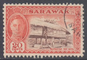 Sarawak Scott 189 - SG180, 1950 George VI 20c used