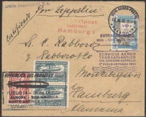 Paraguay 1933 Graf Zeppelin Chicagofahrt South America Flight Germany Cov 106932