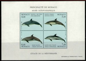 ZAYIX 1992 Monaco 1813 MNH souvenir sht Marine Life Mammals Dolphins 072122SM06M