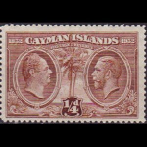 CAYMAN IS. 1932 - Scott# 69 Assmbly Cent. 1/4p LH