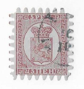 Finland Sc #12 5p red violet used FVF