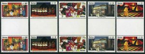 Kenya 141-145 gutter,MNH.Michel 139-143. National Theater,1979.Dancers,Drummers.