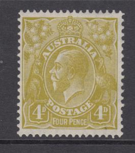 Australia Sc 118 MLH. 1932 4p olive bistre KGV definitive, F-VF