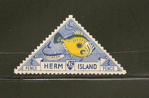 Great Britain Herm Island Local Post 4P Triangle Stamp MNH