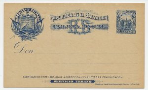 Postal stationery El Salvador 1895 Volcano - Flags 