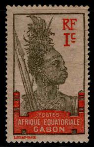 GABON Scott 49 MH* Warrior stamp