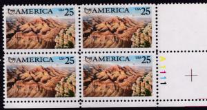 United States 1990 Pre-Columbian America the Grand Canyon Plate Number Block VF