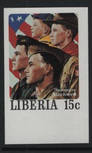 LIBERIA,  855i  MNH IMPERF,  SCOUTING, NORMAN ROCKWELL