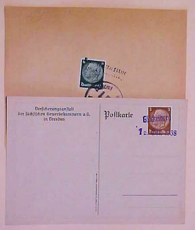 GERMAN  SUDETENLAND  MOLDOU 1938 also GLOCKELBERG ADDRESSEE ERASED 