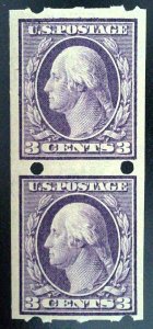 Scott #345 - 3c  Deep Violet - Washington - Brinkerhoff Type IIb - HR OG - Pair