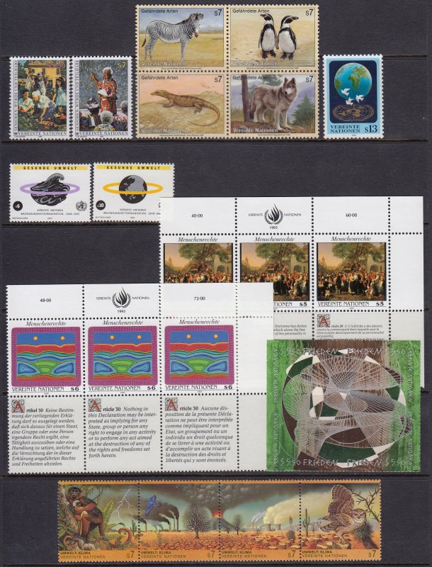 UN - Vienna 1993 Complete Mint MNH Year Set SC 141-159