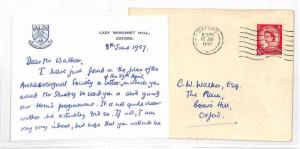 Oxford Cover & Postcard {samwells-covers} 1957 LL141