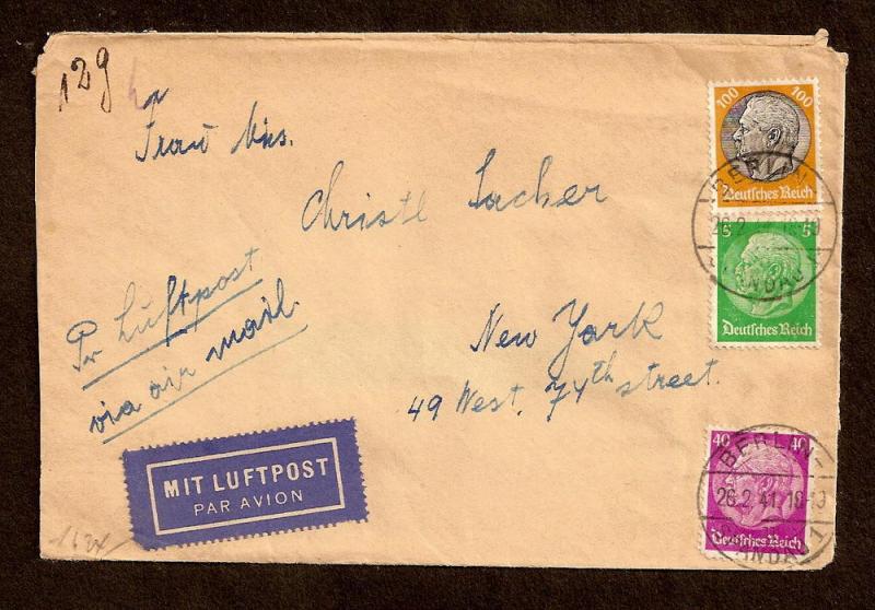 GERMANY-WORLD WAR II - WWII - CENSORED -SCOTT #418,#427,#431