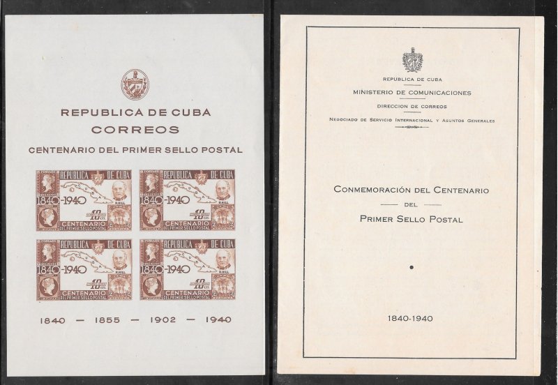 Cuba #C33 MNH Sir Rowland Hill & Map IMPERF Souvenir Sheet W/Folder (16258)
