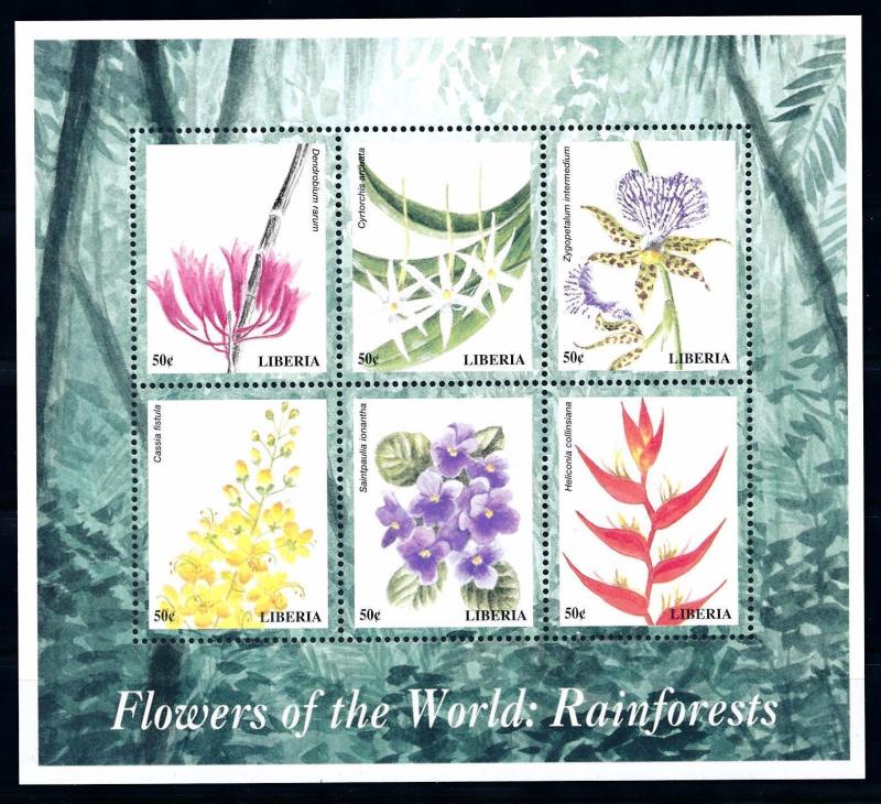 [66892] Liberia 1999 Flora Flowers Blumen Sheet MNH