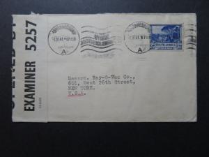 South Africa 1941 Censor Cover to USA - Z10754