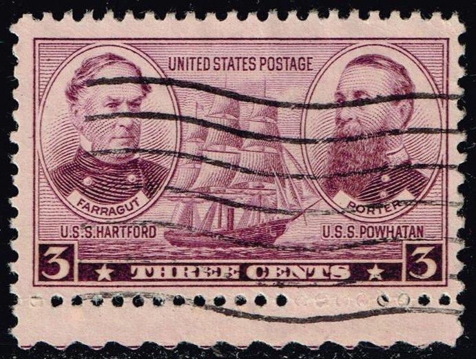 US #792 Admirals Farragut and Porter; Used (0.25)