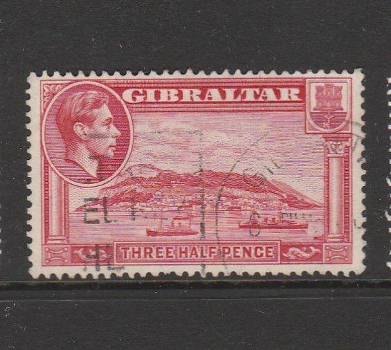 Gibraltar GV1 1938/51 1 1/2d P13.5, Lightly used SG 123a