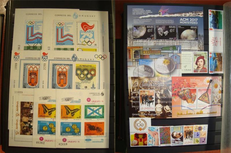 STUNNING URUGUAY STAMP COLLECTION 1877 TO 2017 IN 2 STOCKBOOKS ALMOST COMPLETE