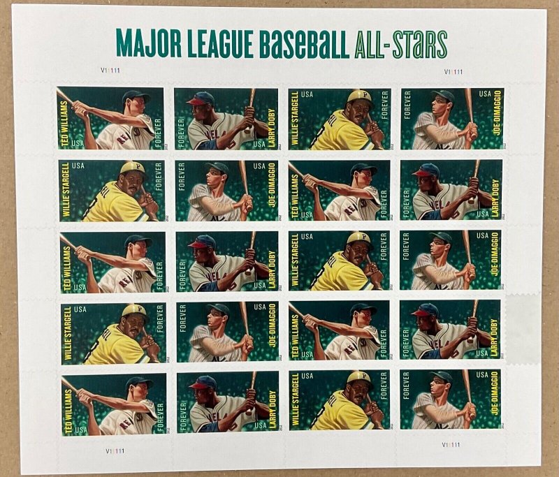 4694-97  Major League Baseball All-Stars, Forever MNH sheet of 20 FV $14.60 2012