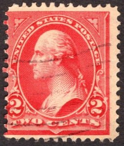 1900, US 2c, Washington, Used, Inverted watermark, Sc 279Bd