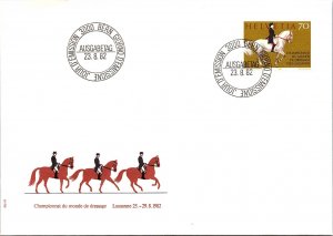 Switzerland, Worldwide First Day Cover, Horses