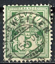Switzerland 1899: Sc. # 72; Used Single Stamp