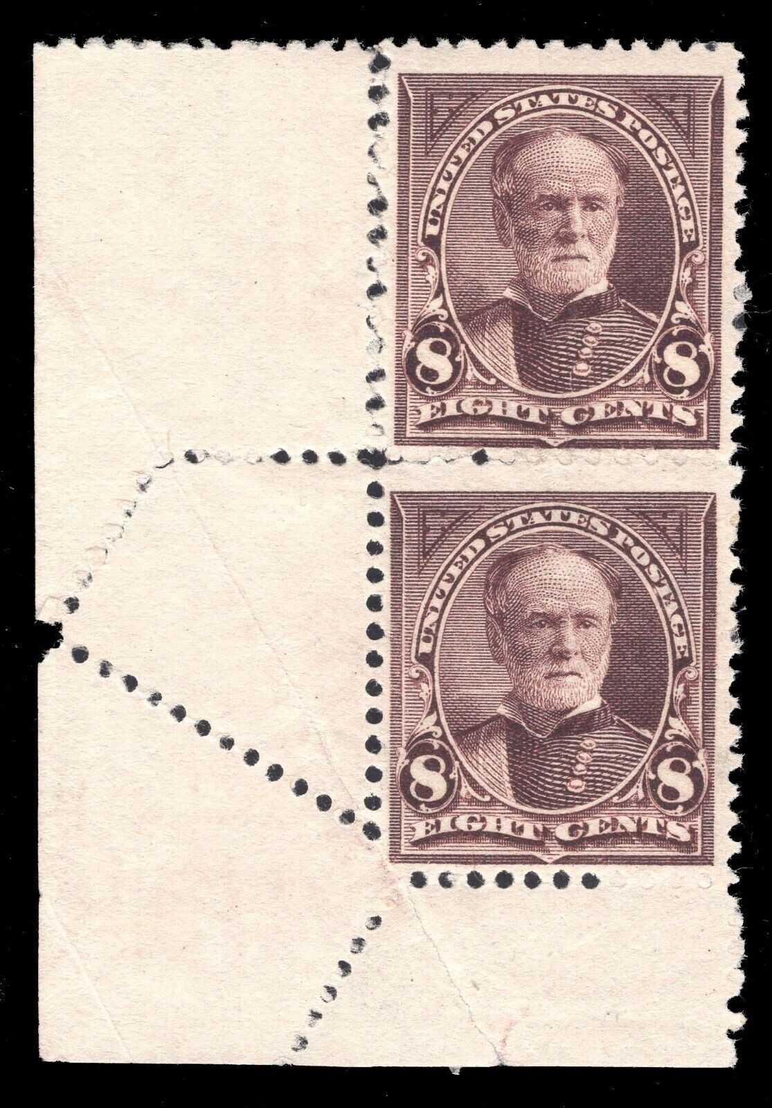 US Stamps 257 VAR. Fold Over Mint OG H LOT 72555 United States