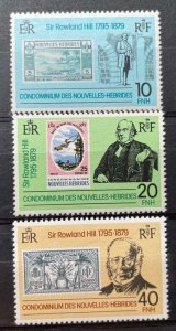 (281) NEW HEBRIDES BRITISH 1979 : Sc# 265-267 ROWLAND HILL OLD STAMPS - MNH VF