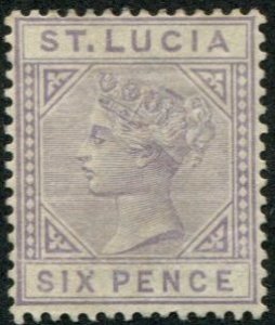 St. Lucia SC# 34 (SG#35) Victoria, 6p Die A MNG possible light crease
