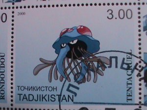 ​TAJIKISTAN -2000 LOVELY FAMOUS POKEMON FANCY POSTAL CANCEL CTO SHEET VF